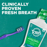 Etiqueta natural de Tom s of Maine Wicked Fresh enjuague bucal sin colorantes