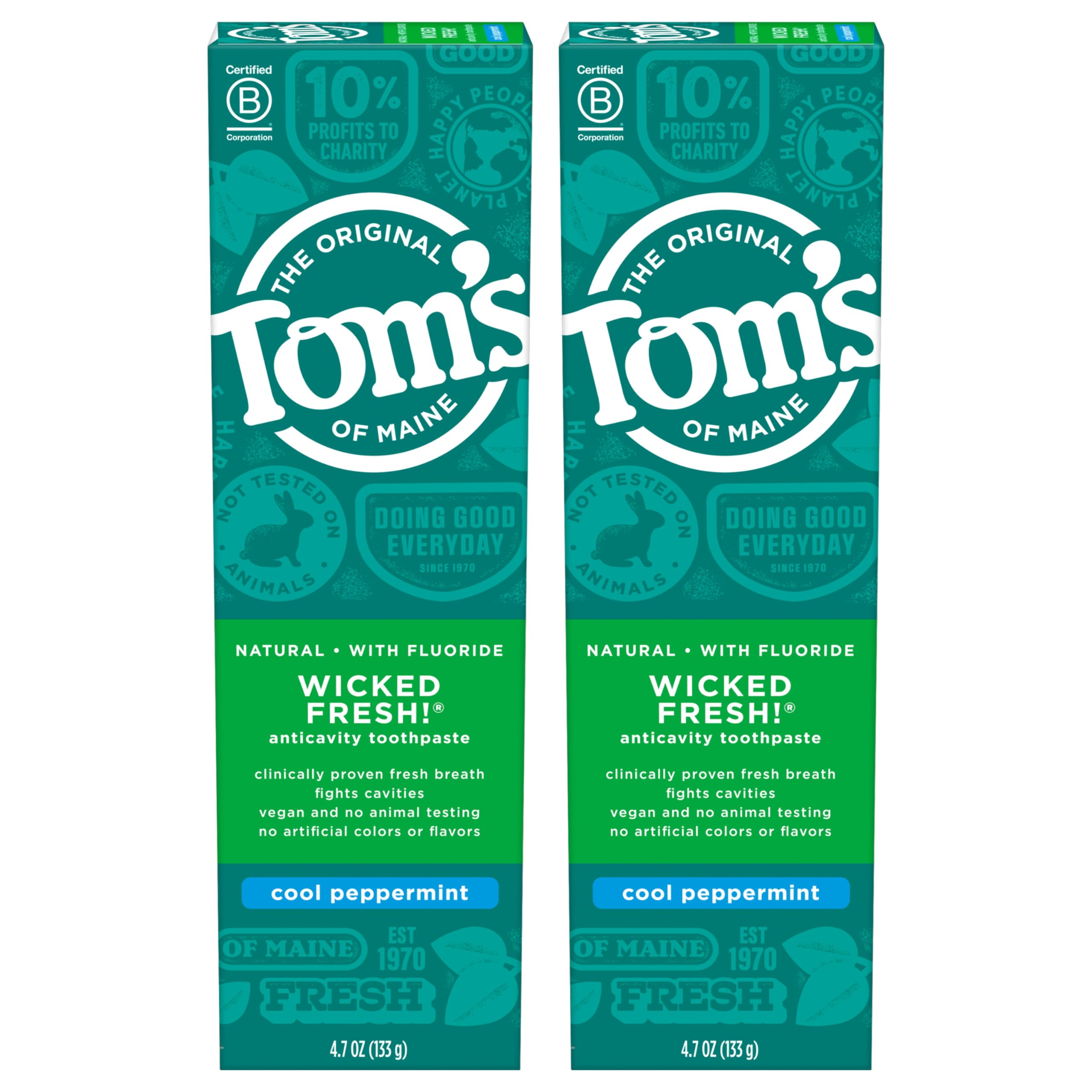 Tom's of Maine Wicked Fresh, pasta dental, aroma de menta fresca para aliento.