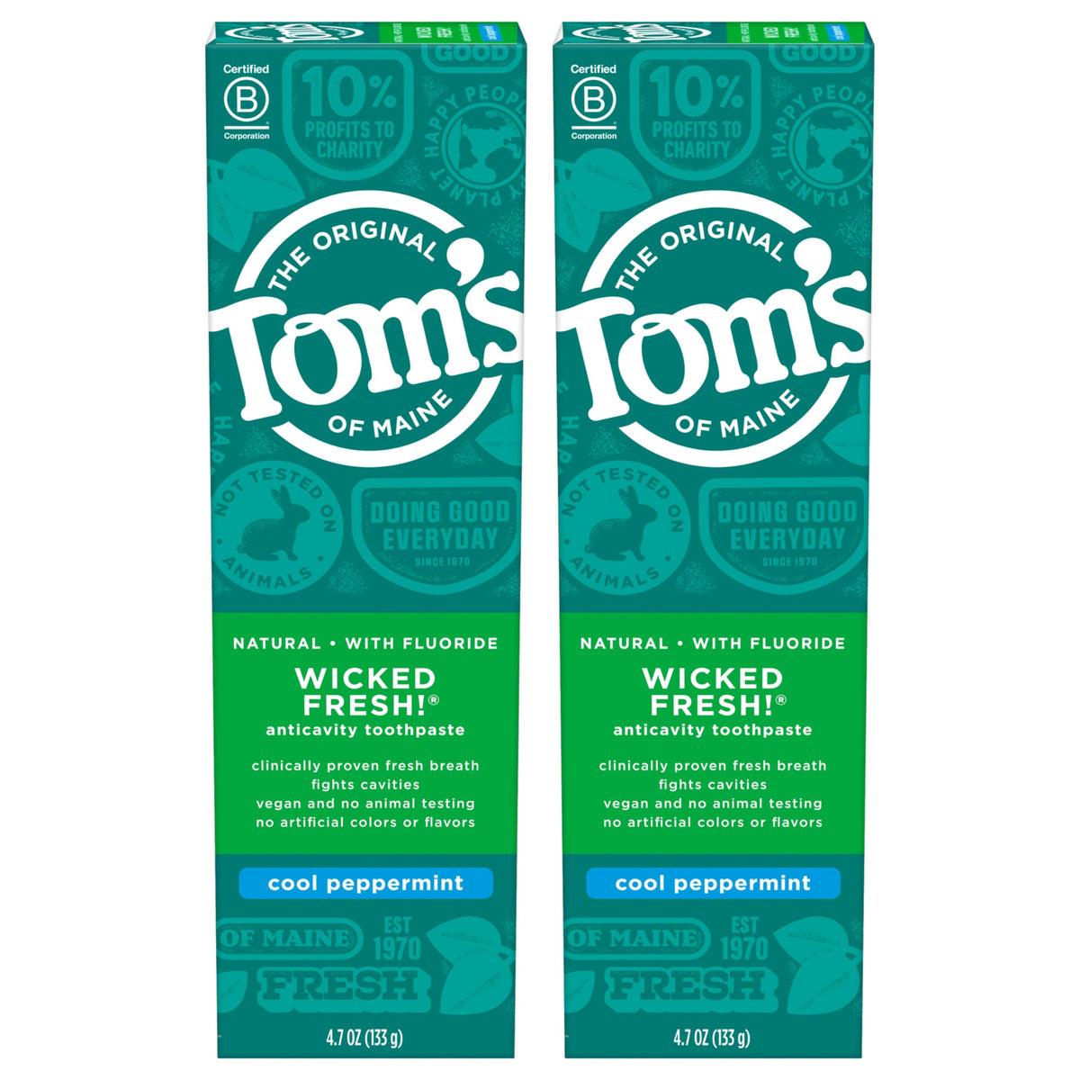 Tom's of Maine Wicked Fresh, pasta dental, aroma de menta fresca para aliento.