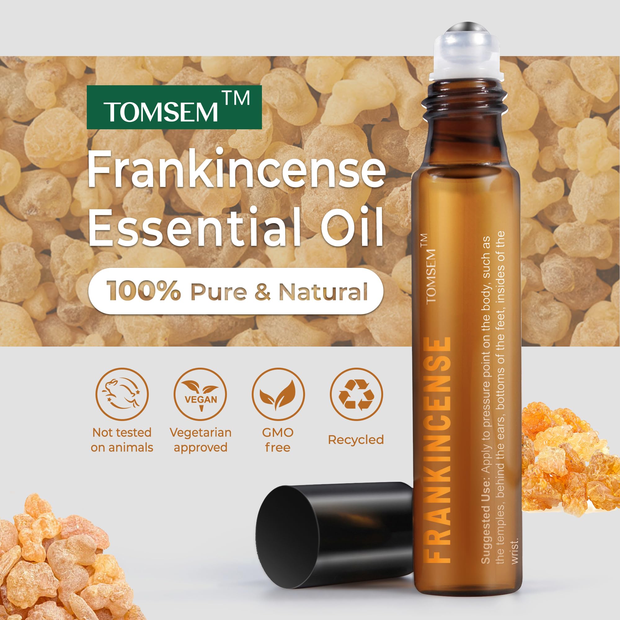 TOMSEM Roll-On Incienso: aplicación en piel suave para equilibrio diario