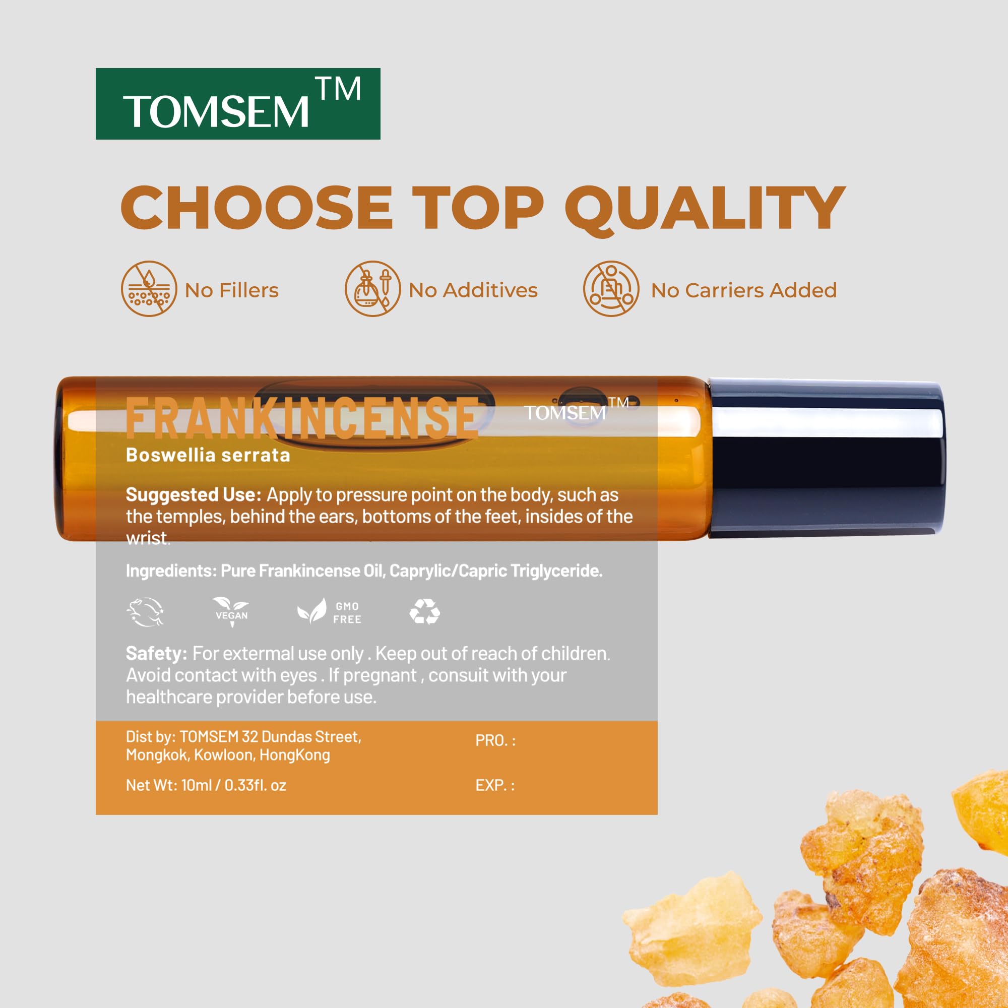 TOMSEM Roll-On Incienso: textura suave para aplicación precisa y rápida