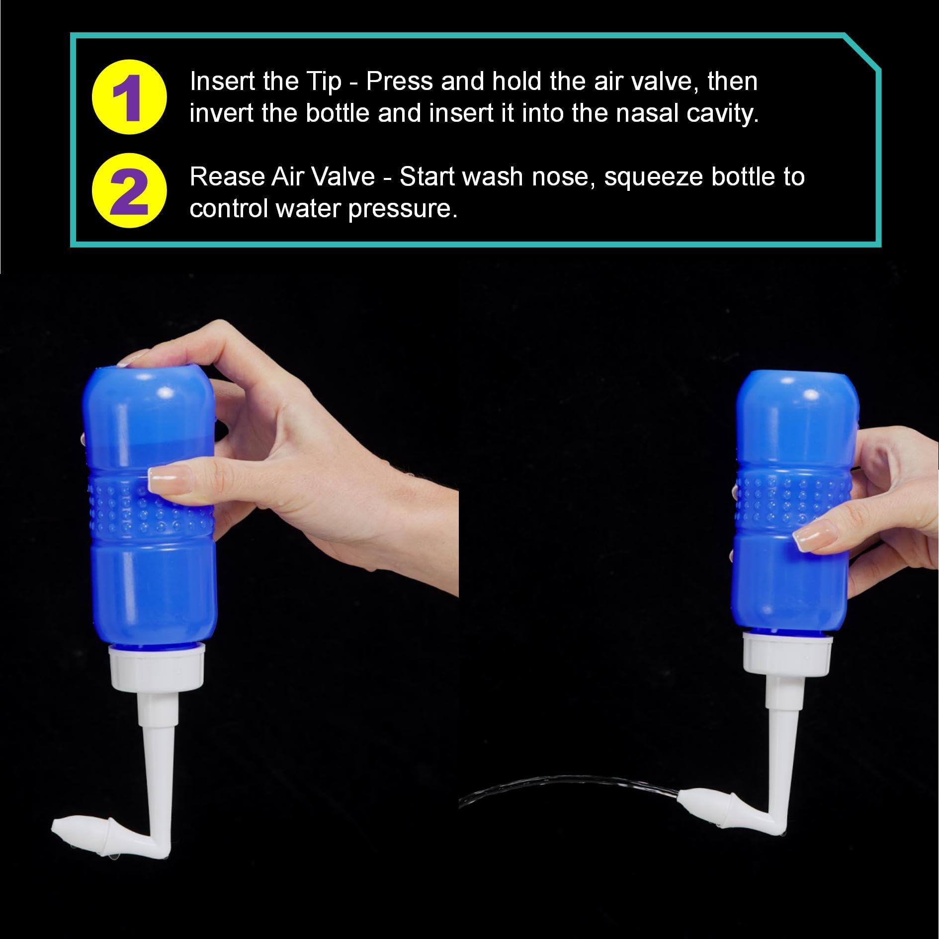 TONELIFE botella de lavado nasal de 300 ml, práctica y reutilizable