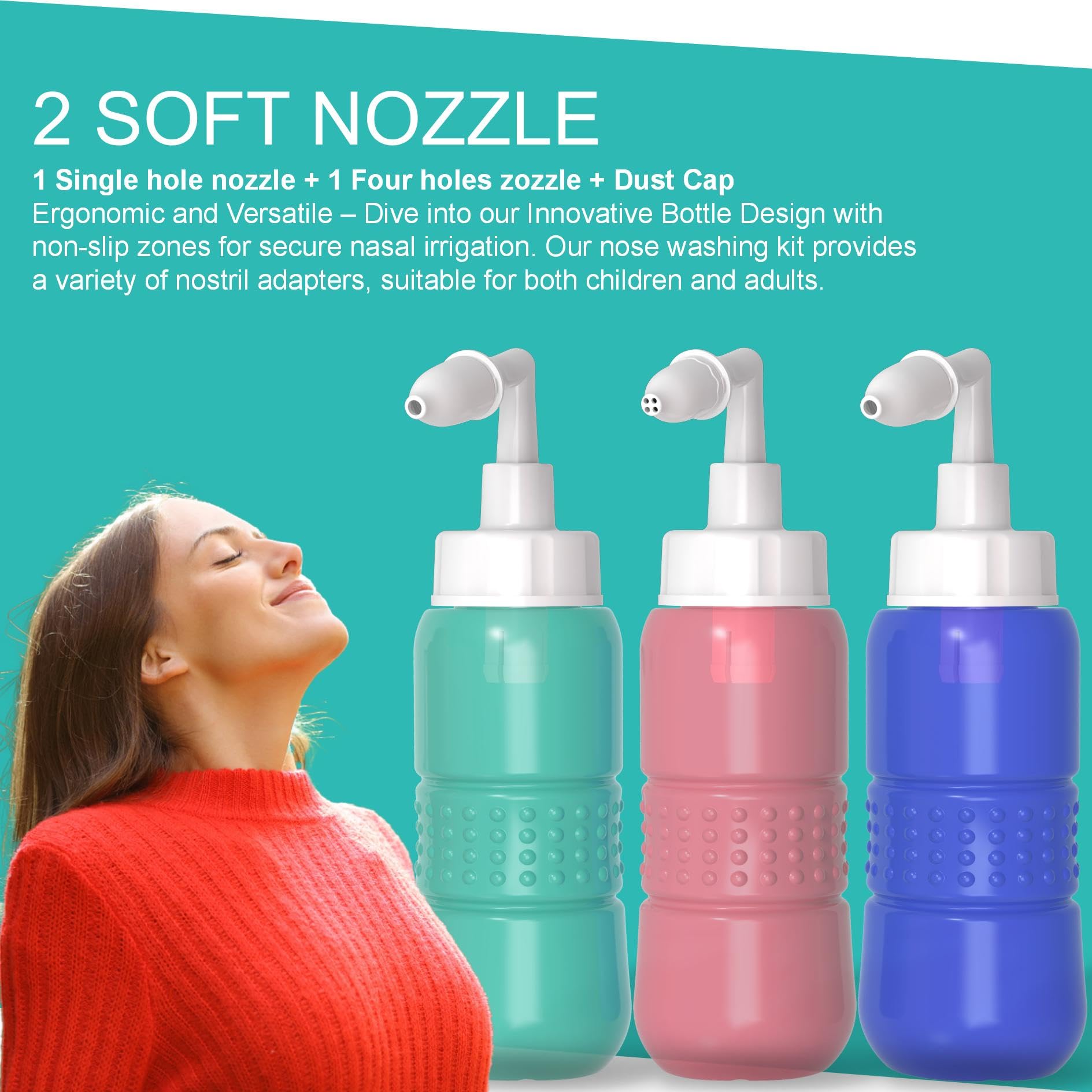 TONELIFE flujo de agua controlado para enjuague nasal suave
