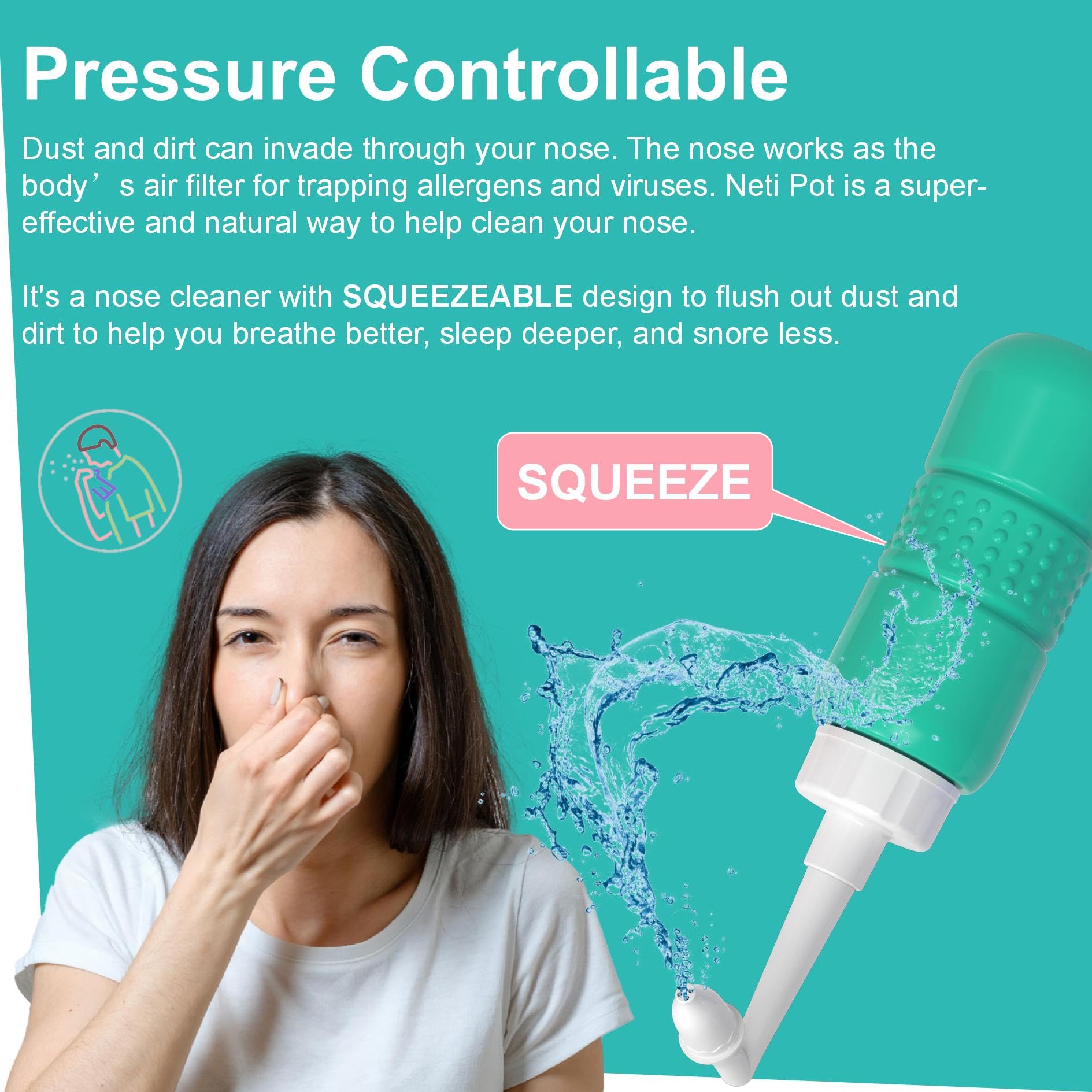 TONELIFE frasco rociador nasal vacío, listo para rellenar