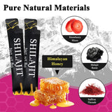 TongueClash Shilajit Honey Sticks, empaque individual, uso fácil durante el día.