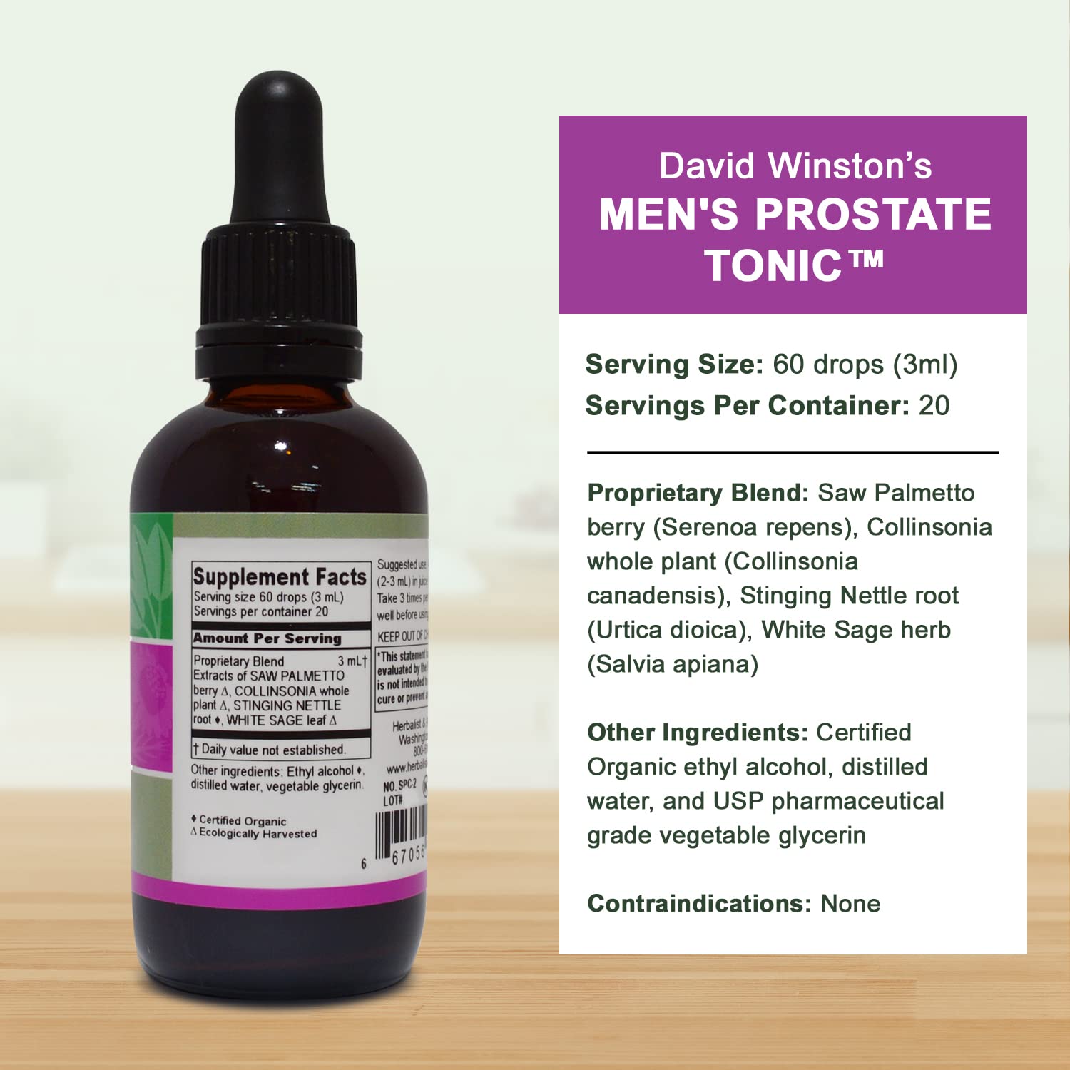 Gotero medidor de Herbalist & Alchemist Tonico Prostático, dosis para jugo.