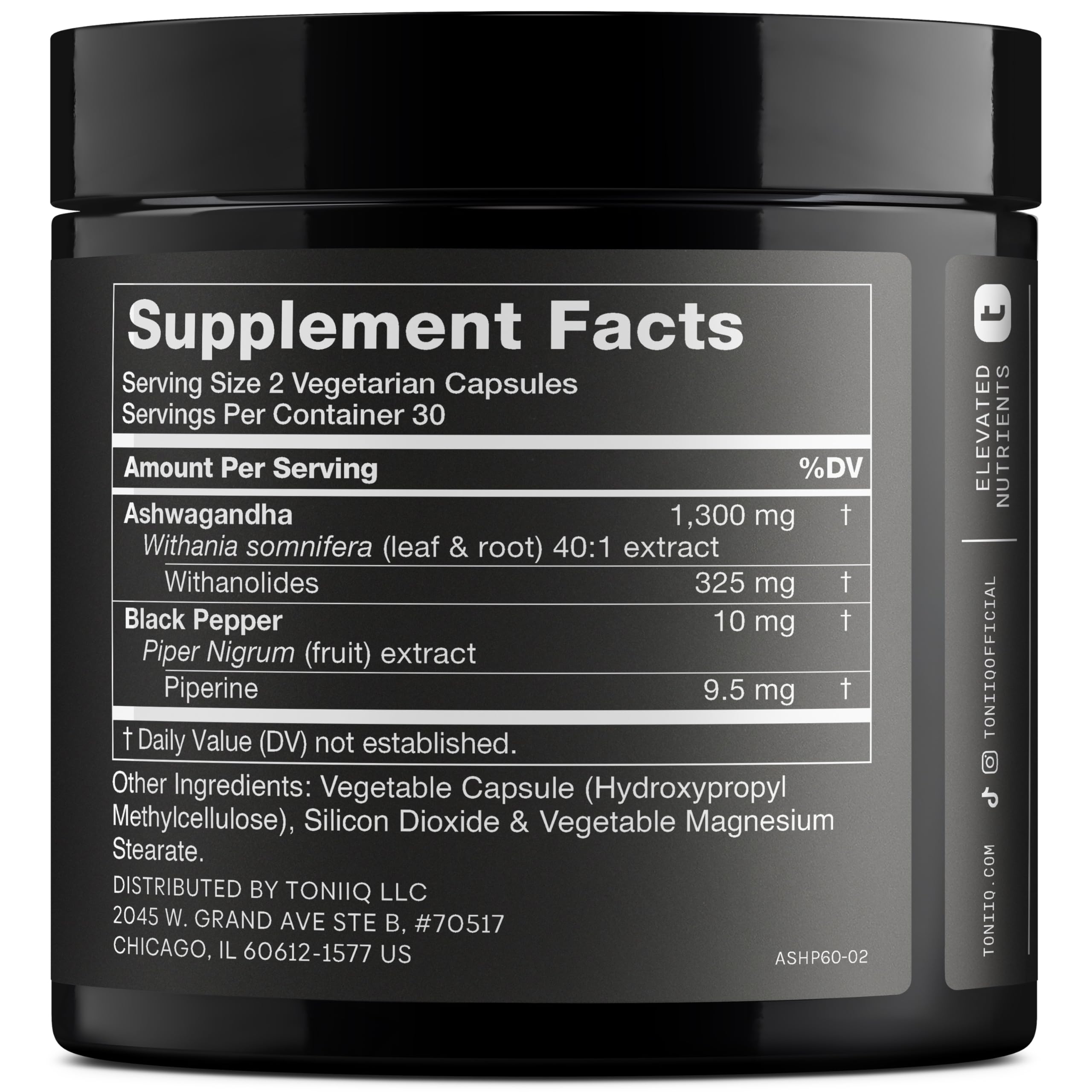 Toniiq Ashwagandha: cápsulas de 1300 mg para una dosis concentrada