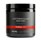 Toniiq botella de probiótico Lactobacillus Reuteri con alto CFU para apoyo digestivo.