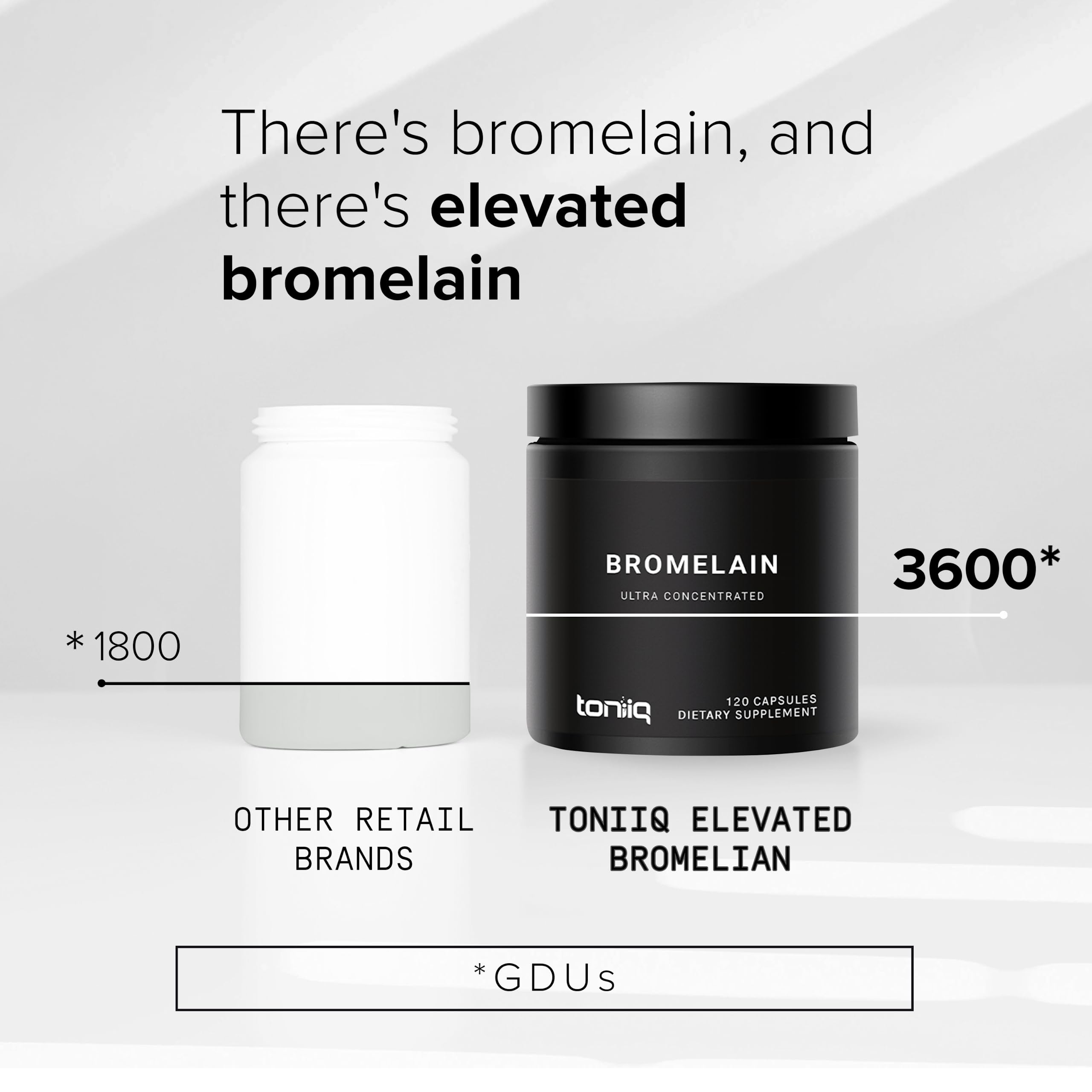 Toniiq Bromelina: etiqueta detalle destaca origen natural y extracción.