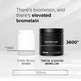 Toniiq Bromelina: etiqueta detalle destaca origen natural y extracción.