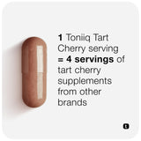 Toniiq Tart Cherry Cápsulas verter cápsulas en la mano para uso diario