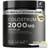 Toniiq Colostro bovino polvo en bote, apoyo a la salud intestinal y piel.