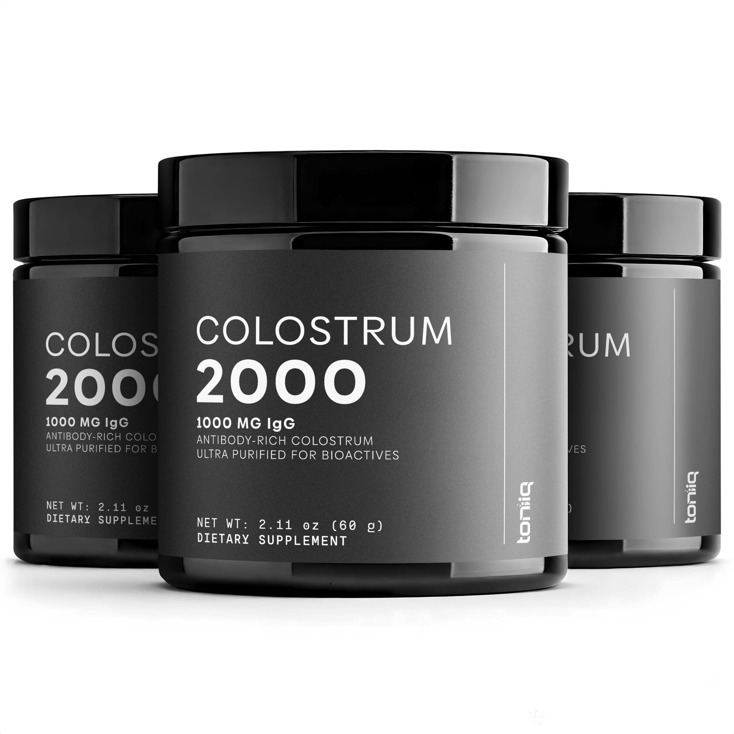 Toniiq Colostrum Bovino polvo - envase destacado para apoyo digestivo