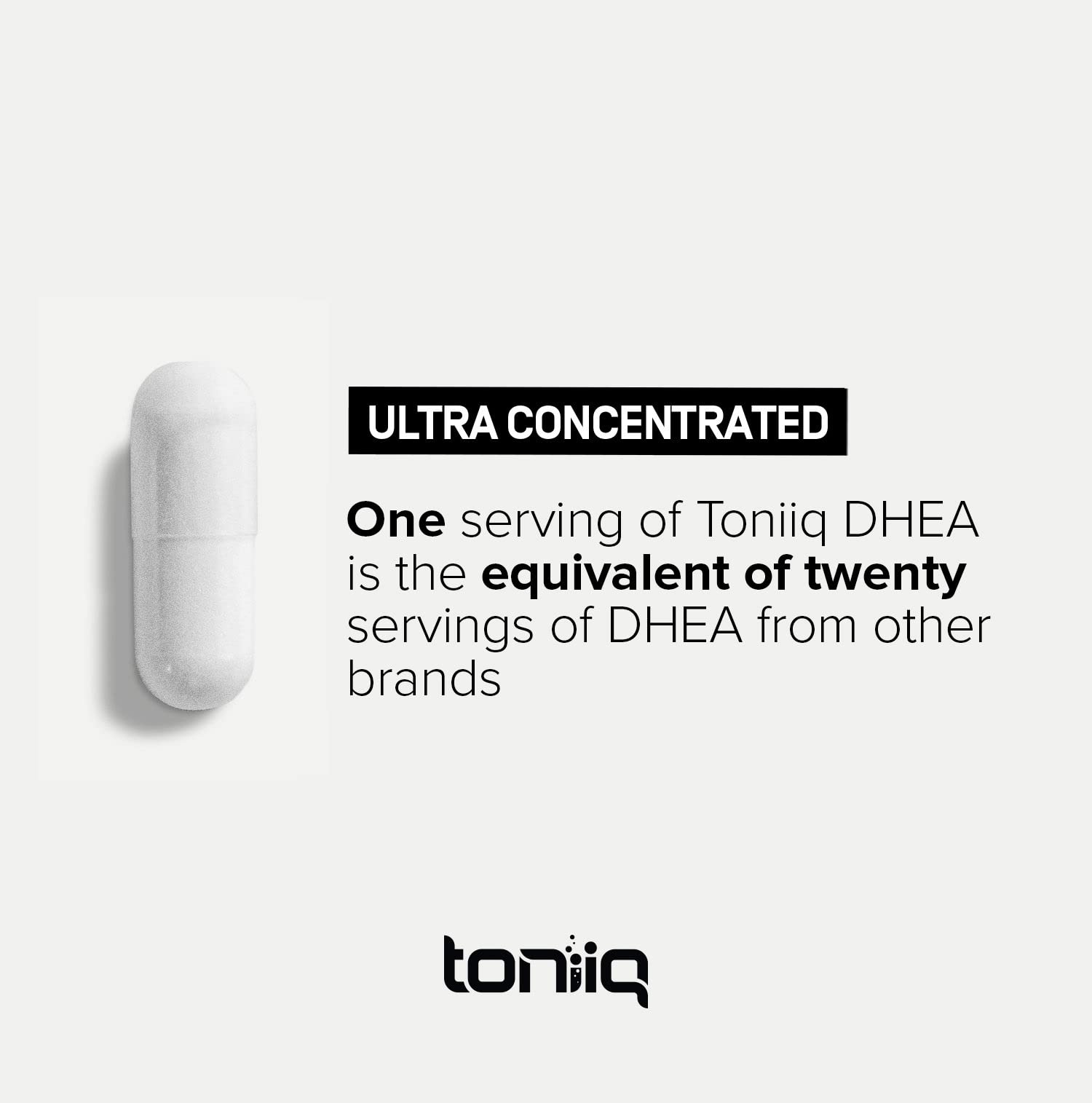 Toniiq DHEA 100 mg, blíster/caja: presentación segura para dosis diarias.