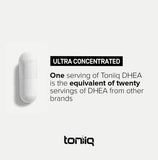 Toniiq DHEA 100 mg, blíster/caja: presentación segura para dosis diarias.