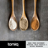 Toniiq Ease con DHM: tarro con tapas y cápsulas listas para consumo