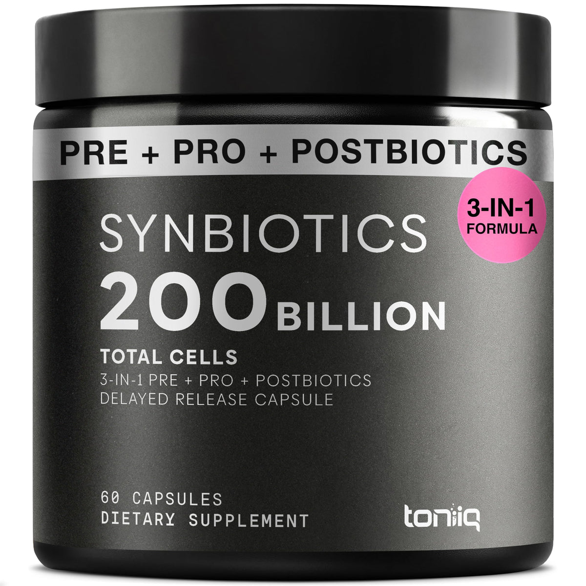 Toniiq envase 60 cápsulas para apoyo diario del equilibrio intestinal.