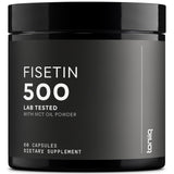 Toniiq Fisetina 500 mg, cápsulas en botella, mejora la absorción con MCT