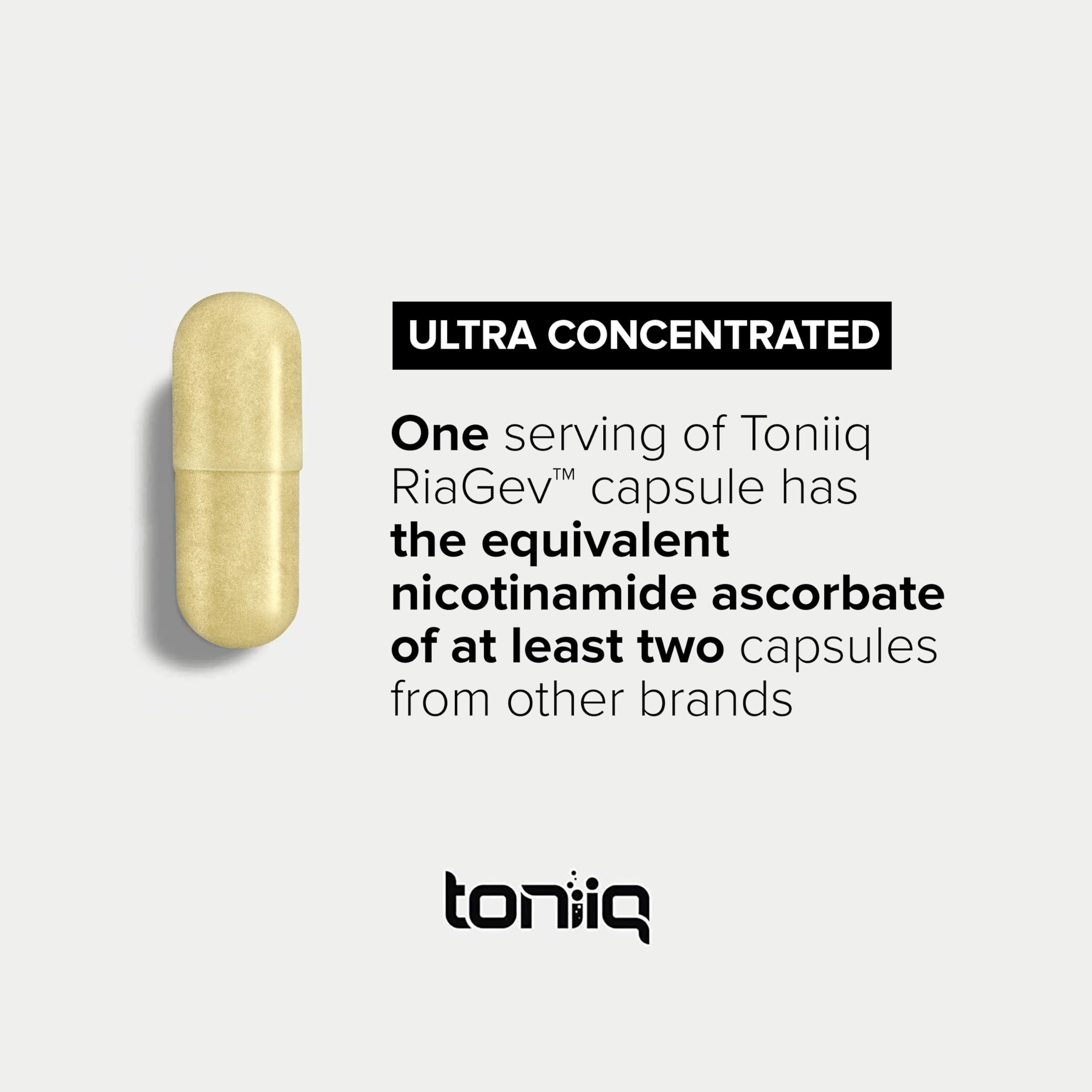 Toniiq NAD Disponibilidad bio-optimizada, énfasis en absorción eficiente.