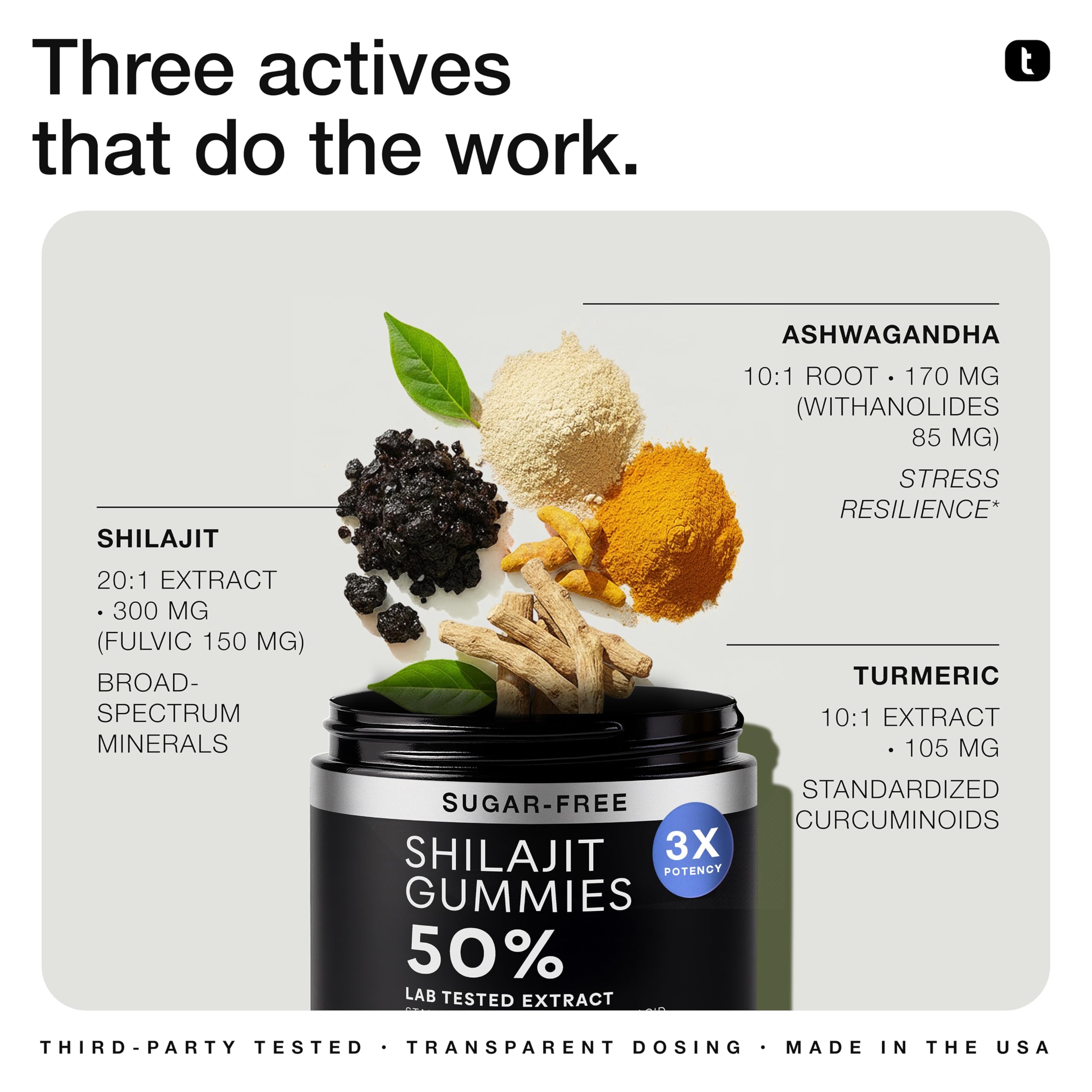Toniiq Shilajit Gomitas 20-1 Extracto: concentración premium por bocado.
