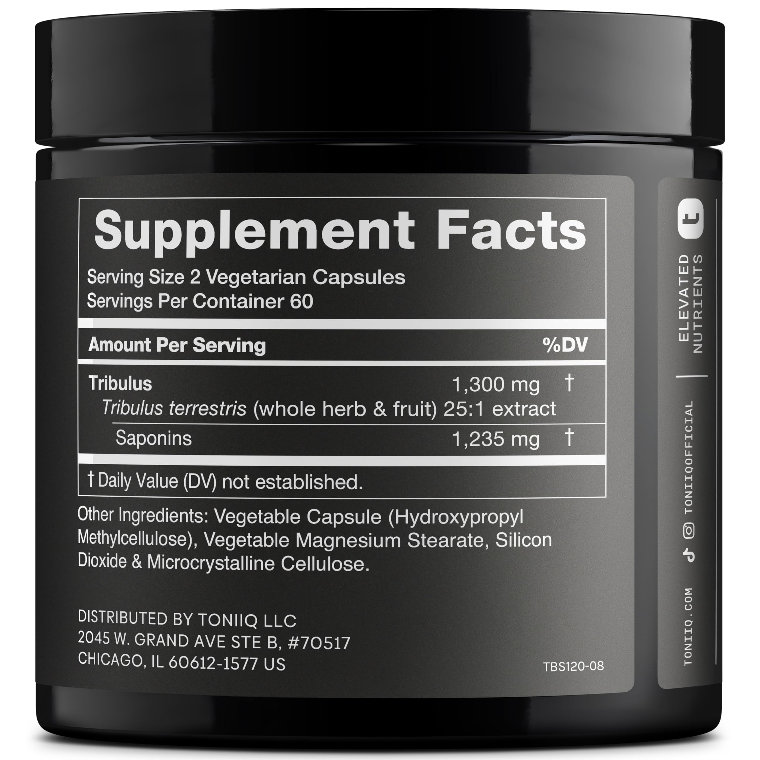 Toniiq Tribulus Terrestris extracto de alta potencia 25:1 con 95% de saponinas.