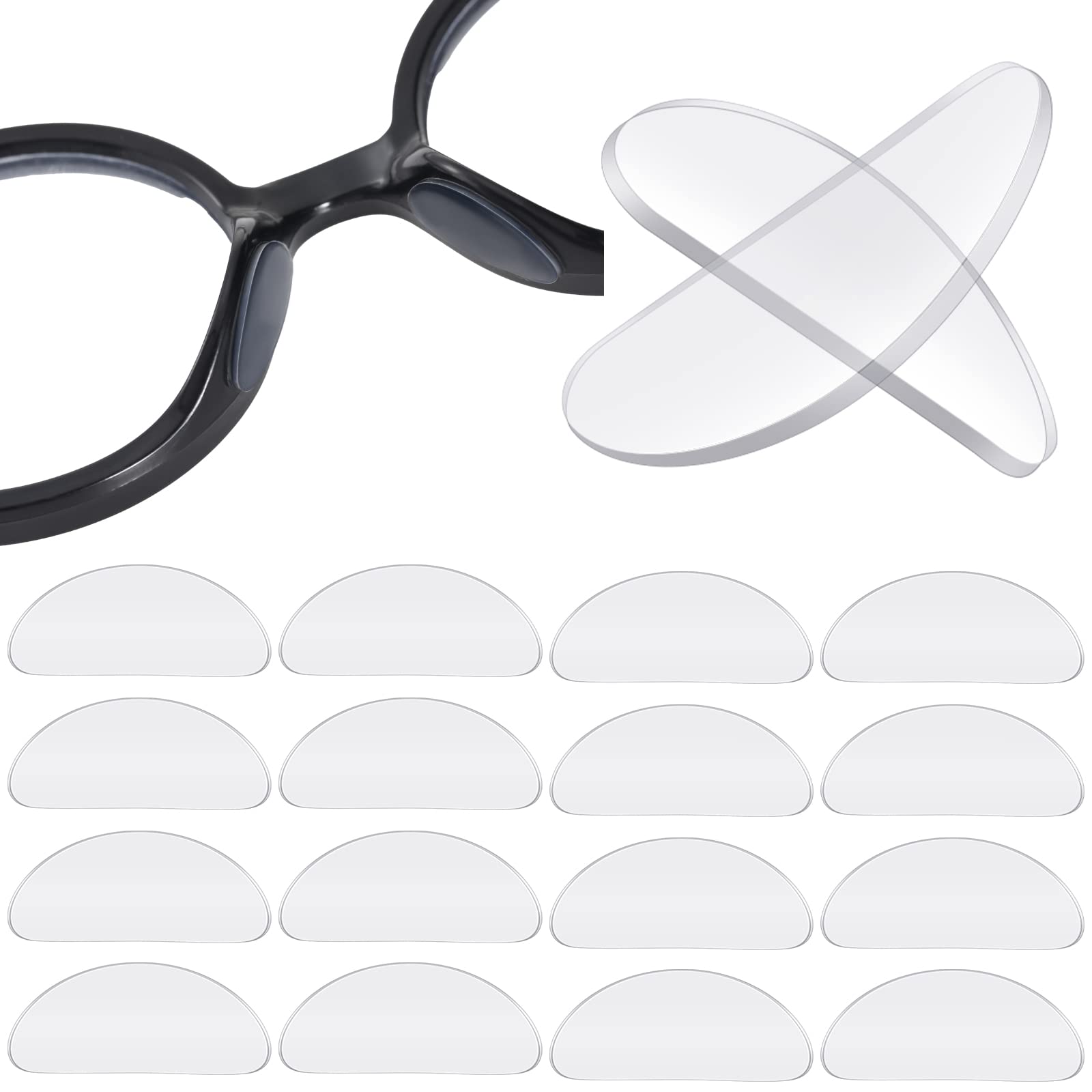 TOODOO almohadillas nasales adhesivas transparentes, confort y ajuste estable para gafas.