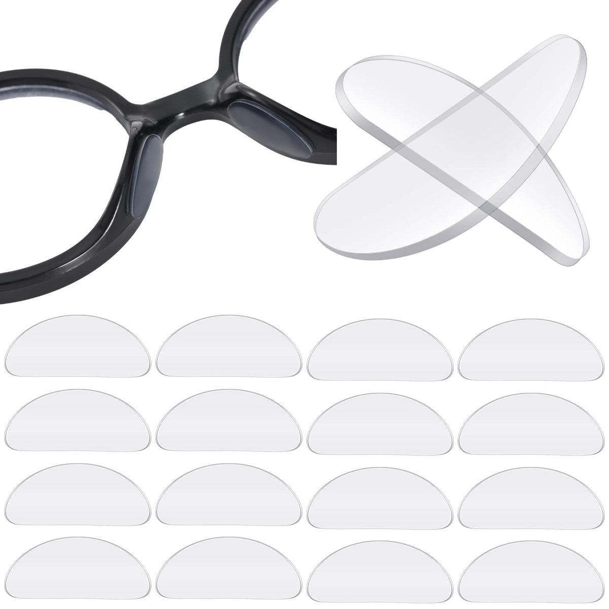 TOODOO almohadillas nasales adhesivas transparentes, confort y ajuste estable para gafas.