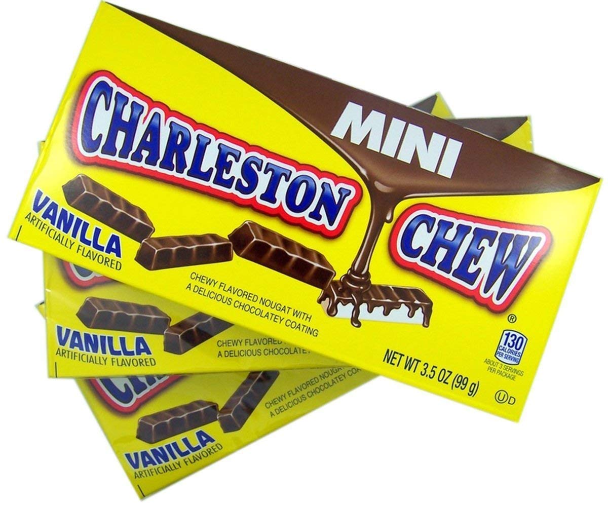 Tootsie Roll Charleston Chew, caja de 12 barras, cuatro onzas cada una, ideal para compartir.