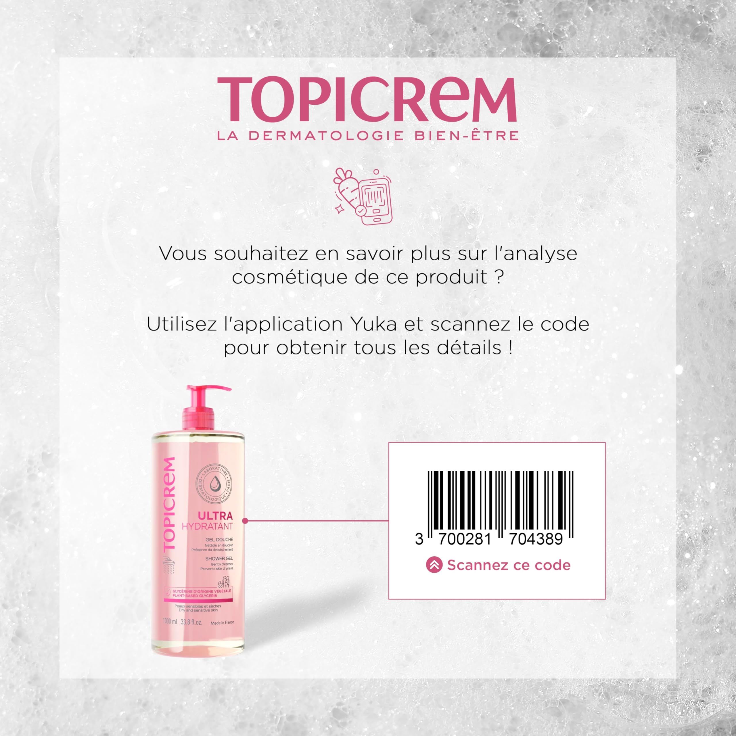 Topicrem Ultra-Hidratante Gel de Ducha, apto para bebés, niños y adultos