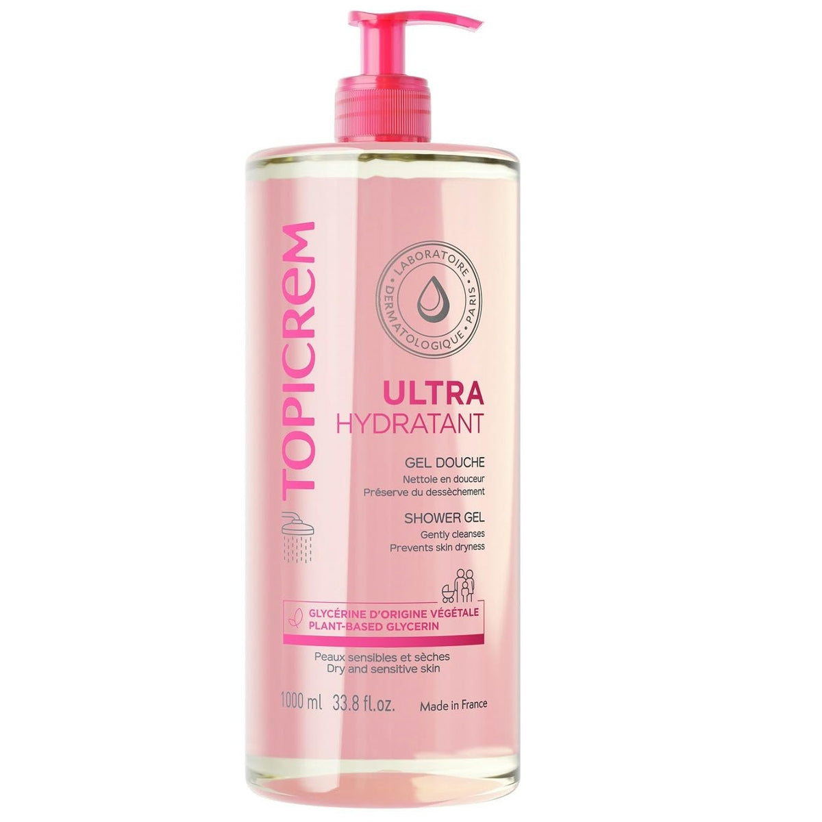 Topicrem Ultra-Hidratante Gel de Ducha, textura cremosa y piel suave tras la ducha