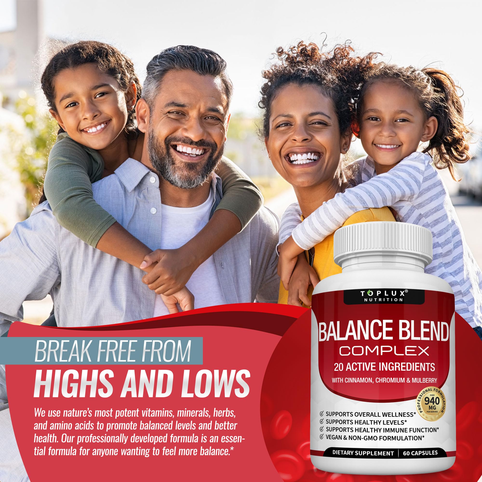 Toplux Balance Natural: cromo entre ingredientes para aporte de micronutrientes.