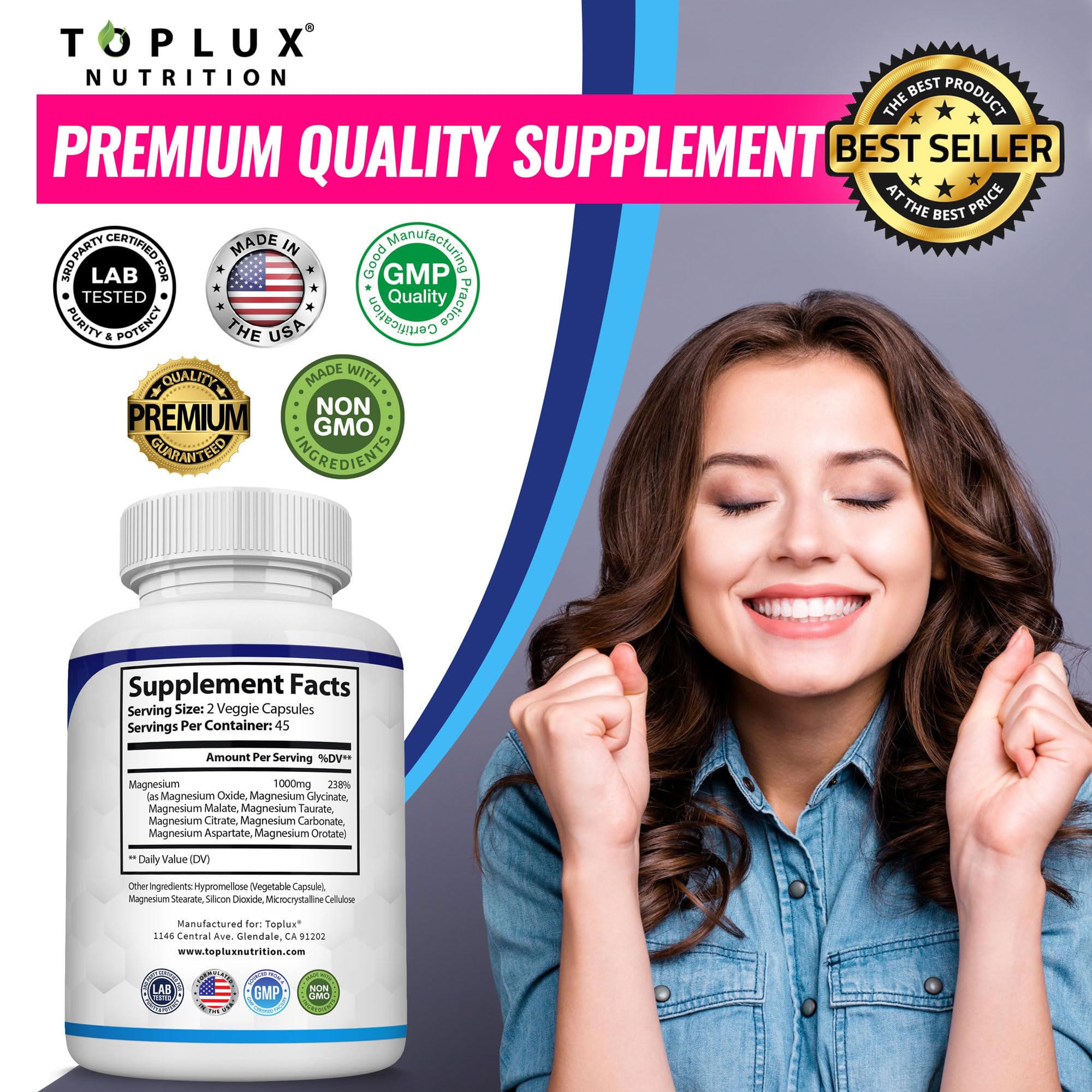 Toplux Magnesium Complex ideal para recuperación y energía cotidiana.