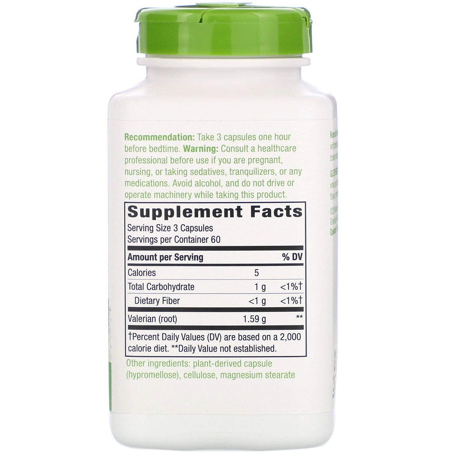 TOPNaturePlus valeriana raíz, botella doble para uso tradicional de apoyo al sueño