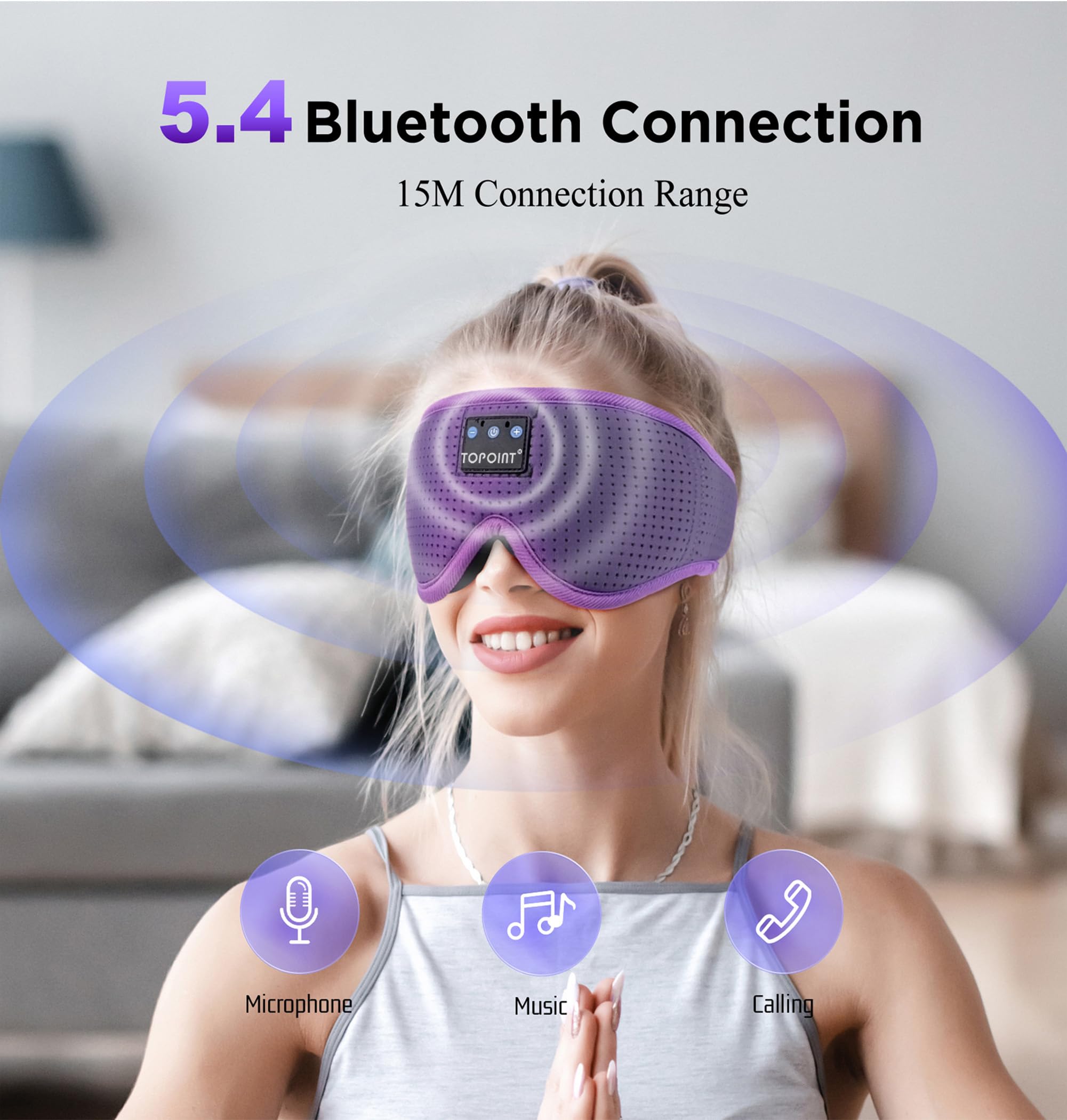 TOPOINT diseño 3D ojos brinda comodidad sin presión al dormir