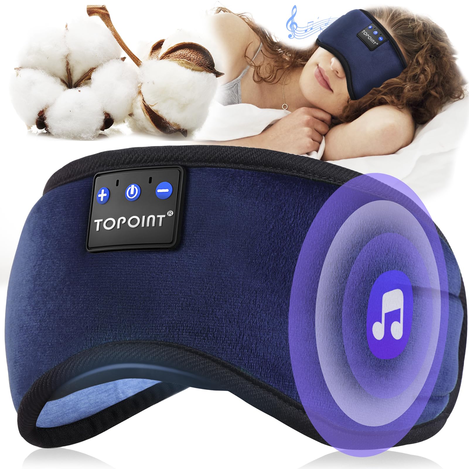 TOPOINT lavable: máscara de dormir fácil de limpiar.