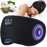 TOPOINT Máscara de Dormir con Auriculares, dormir de lado con bloqueo de luz cómodo