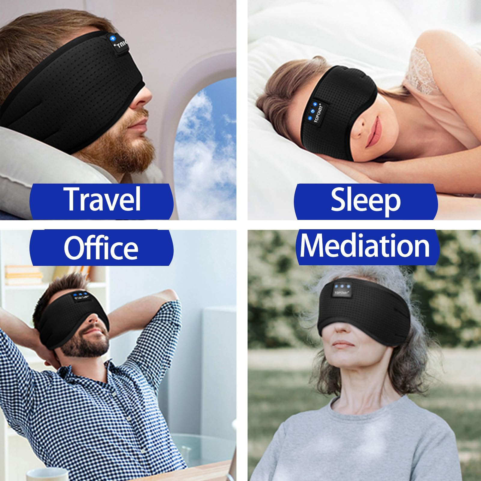 TOPOINT uso hogar con auriculares integrados, descanso cómodo