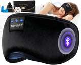 TOPOINT Sleep Mask con headphones Bluetooth, bloqueo de luz y batería duradera para viajes.