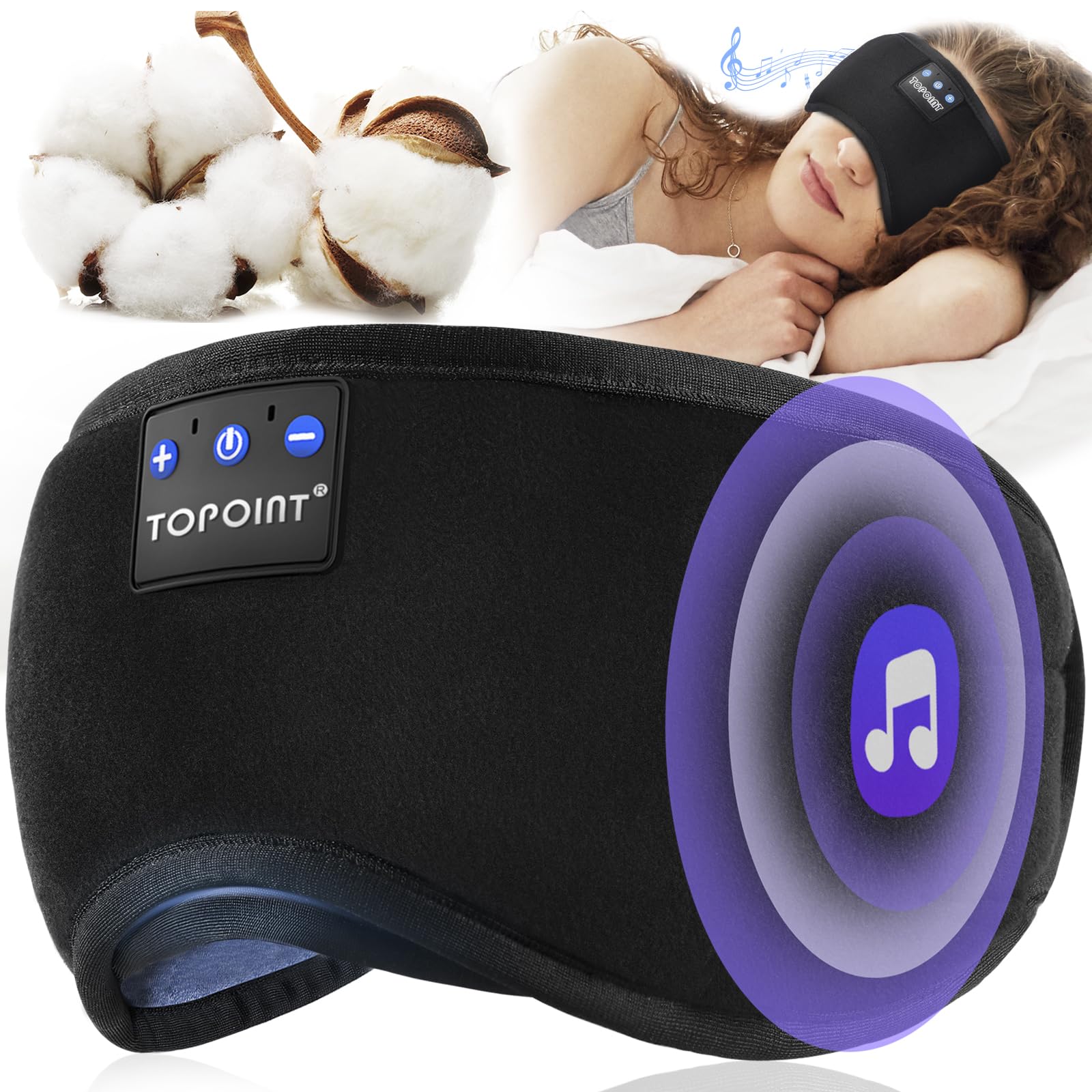 TOPOINT Sleep Mask para dormir mejor junto a la pareja, bloqueando ronquidos.