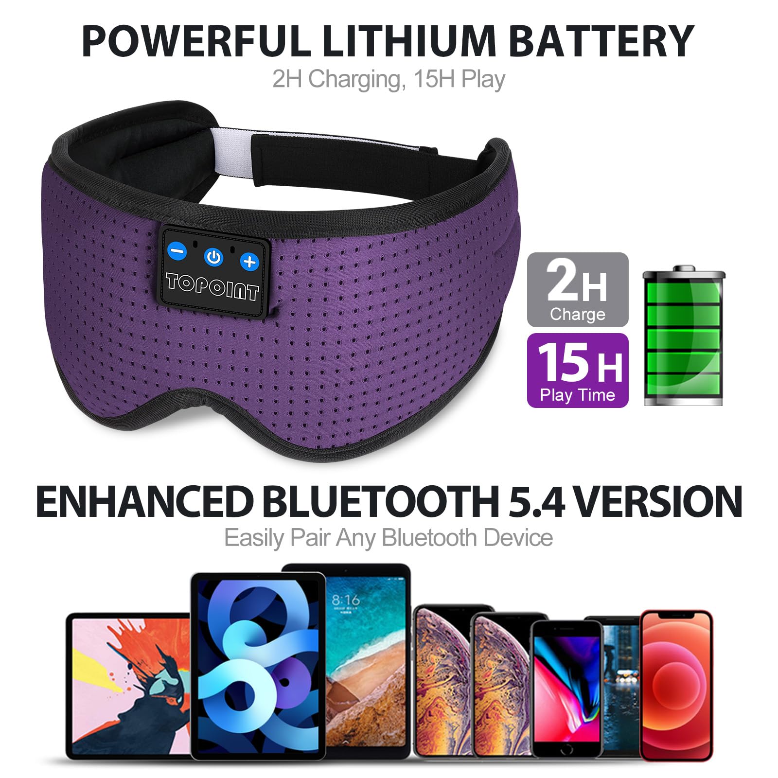 TOPOINT sonido HD con Bluetooth 5.4 para escuchar música con claridad.