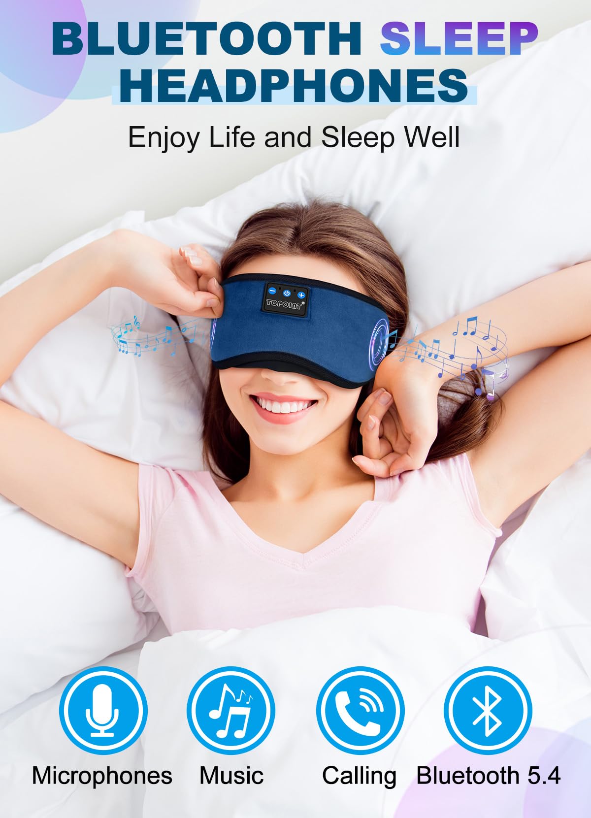 TOPOINT tecnología Bluetooth 5.4: conexión rápida y manos libres durante el descanso.