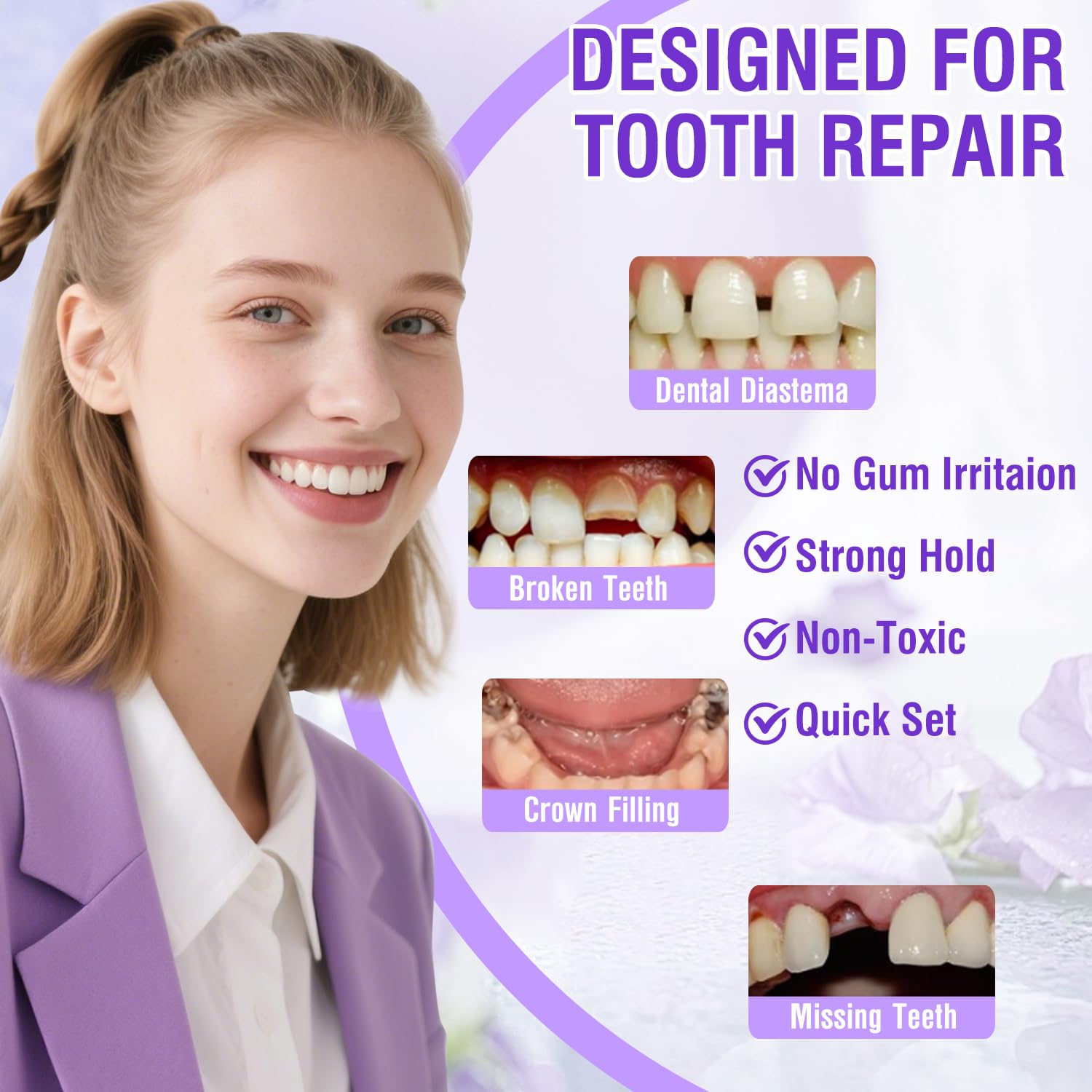 TOPYGOEE reparación rápida en 15 minutos para dientes temporales.
