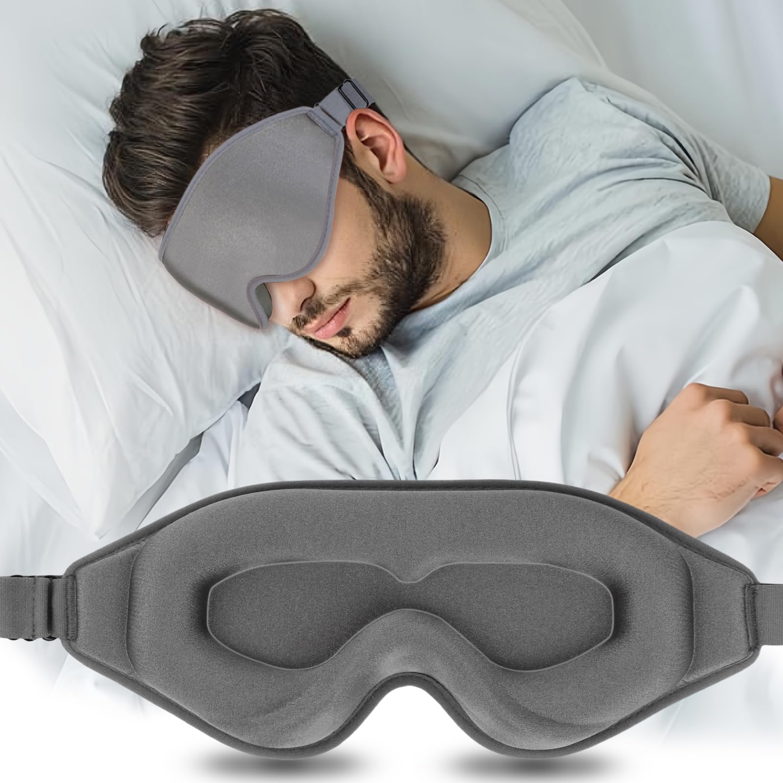 ToRhine mascarilla de dormir 3D contorno bloquea la luz para dormir mejor