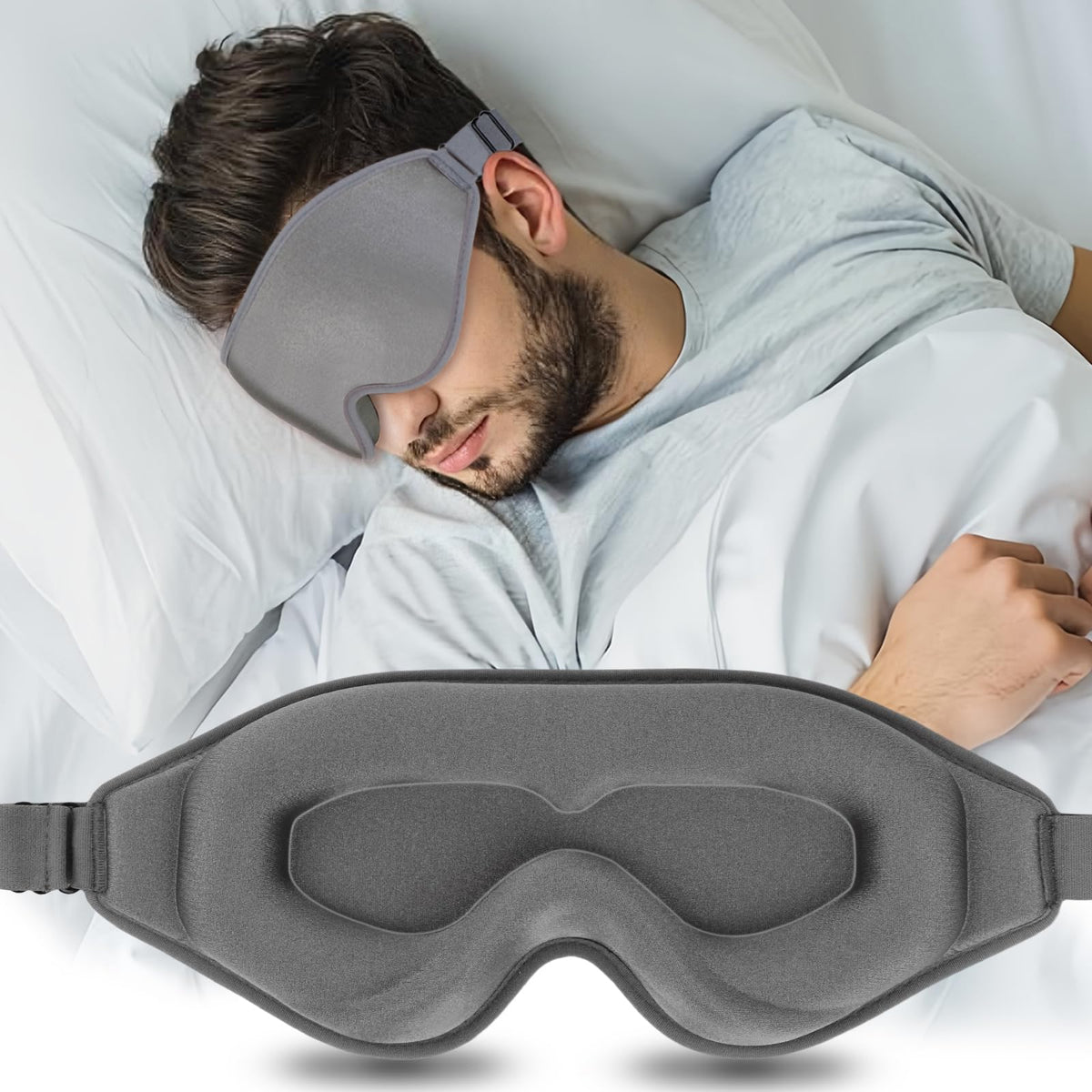 ToRhine mascarilla de dormir 3D contorno bloquea la luz para dormir mejor