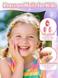 Uñas TOROKOM con diseños candy heart y plaid para niñas con estilo