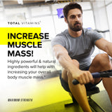 TOTAL VITAMINS Impulsor de Testosterona: botella de cápsulas lista para tomar