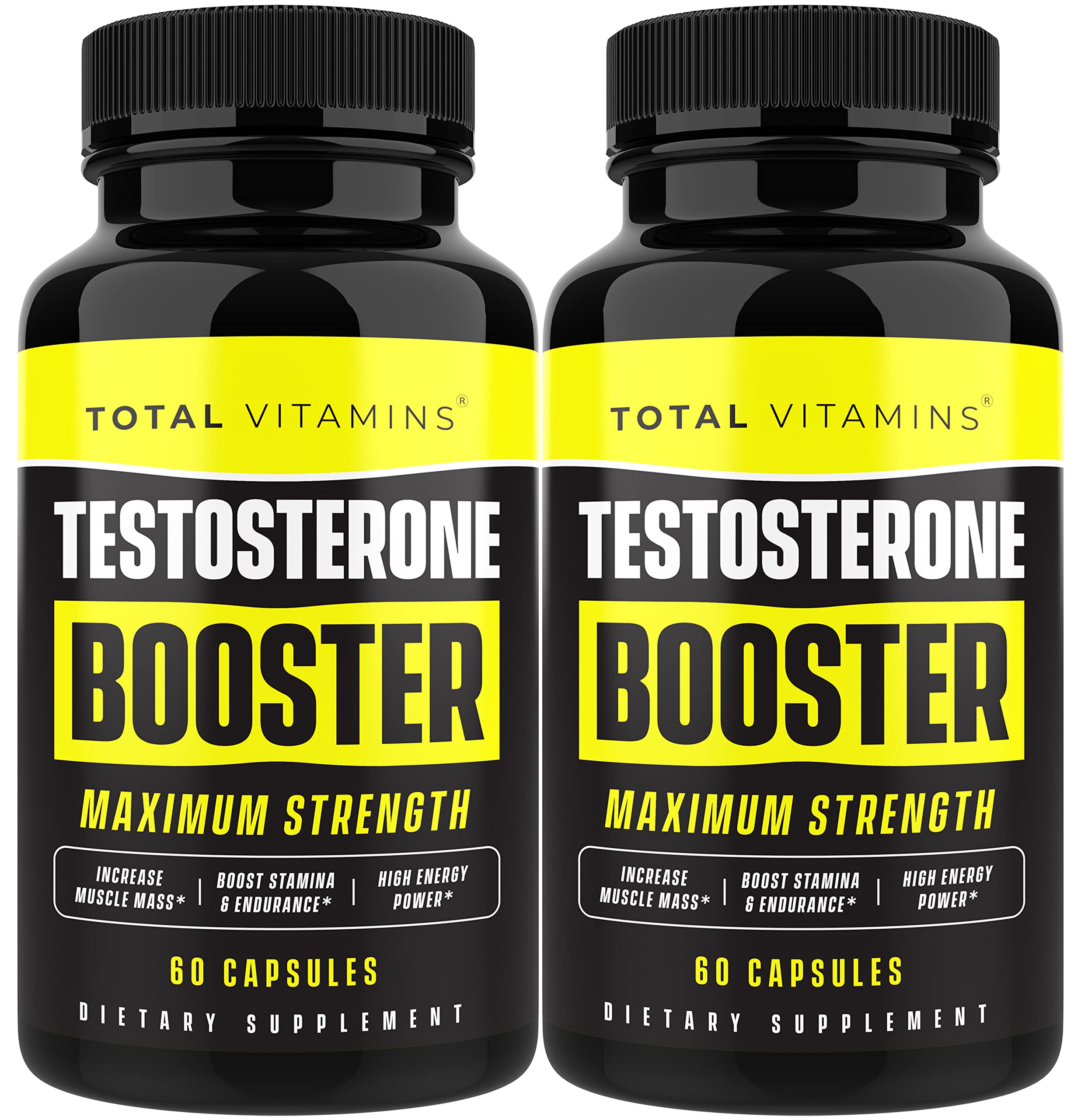 TOTAL VITAMINS Impulsor de Testosterona: empaque frontal para iniciar la rutina