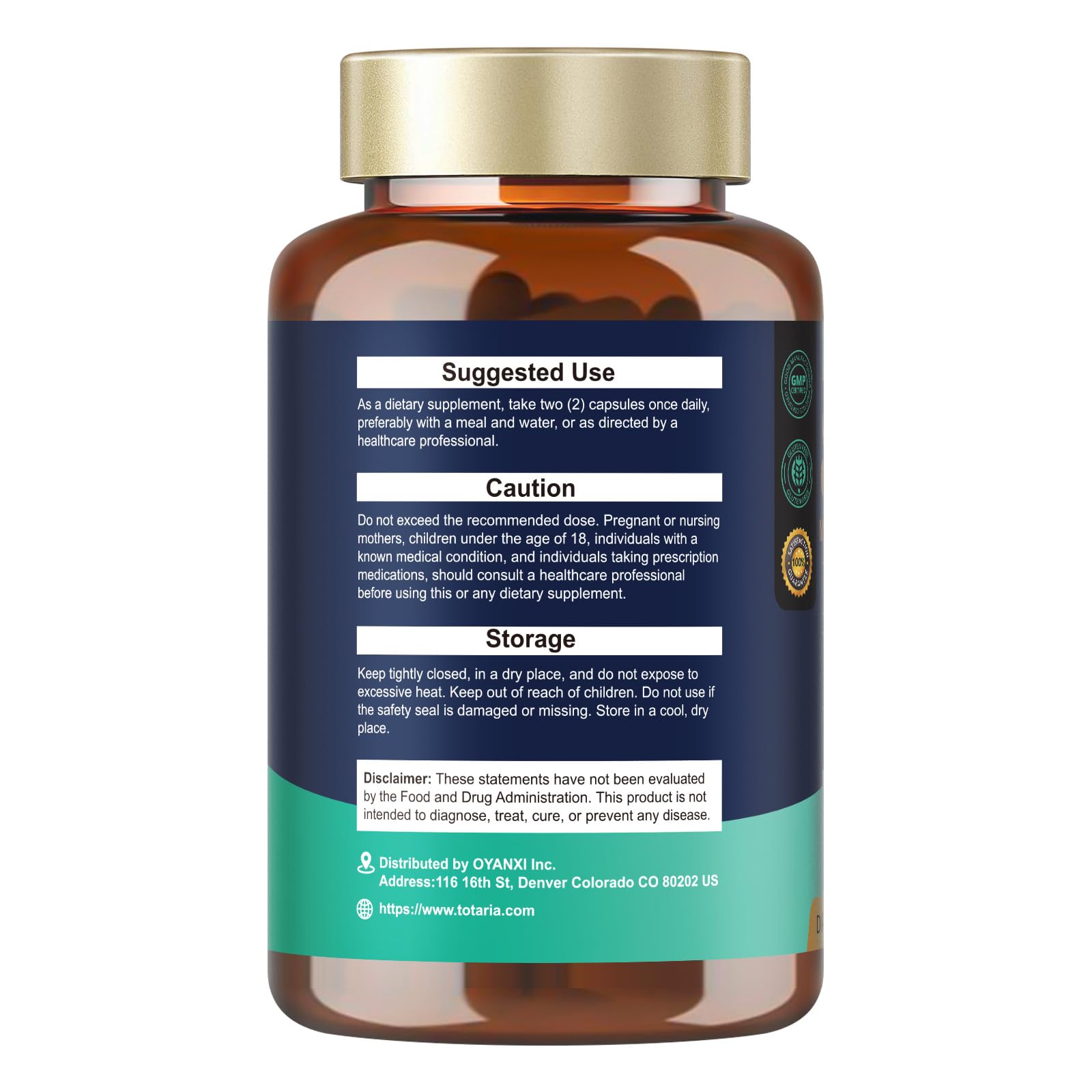 Totaria etiqueta destaca vitaminas B y complejo metabólico.