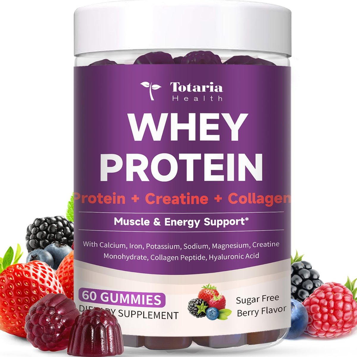 Totaria 3 en 1 gominolas proteicas frambuesa para apoyo muscular diario