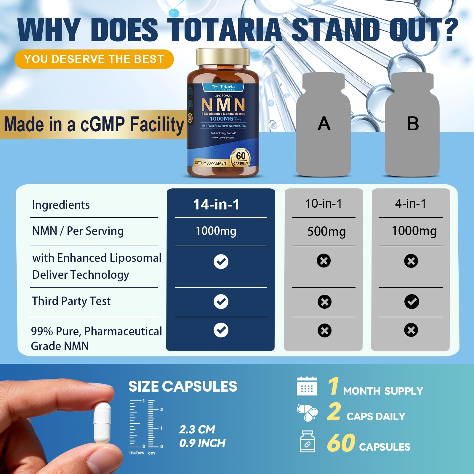 Totaria combina ALA, Glutatión, PQQ y Quercetina para antioxidantes